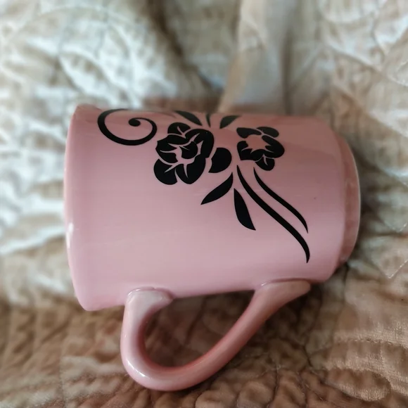 Hand Crafted Pink Floral Coffee Mug - Picture 3 of 6